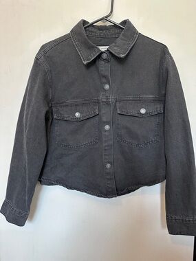 Women's 100% Cotton Black Washed Denim Jacket